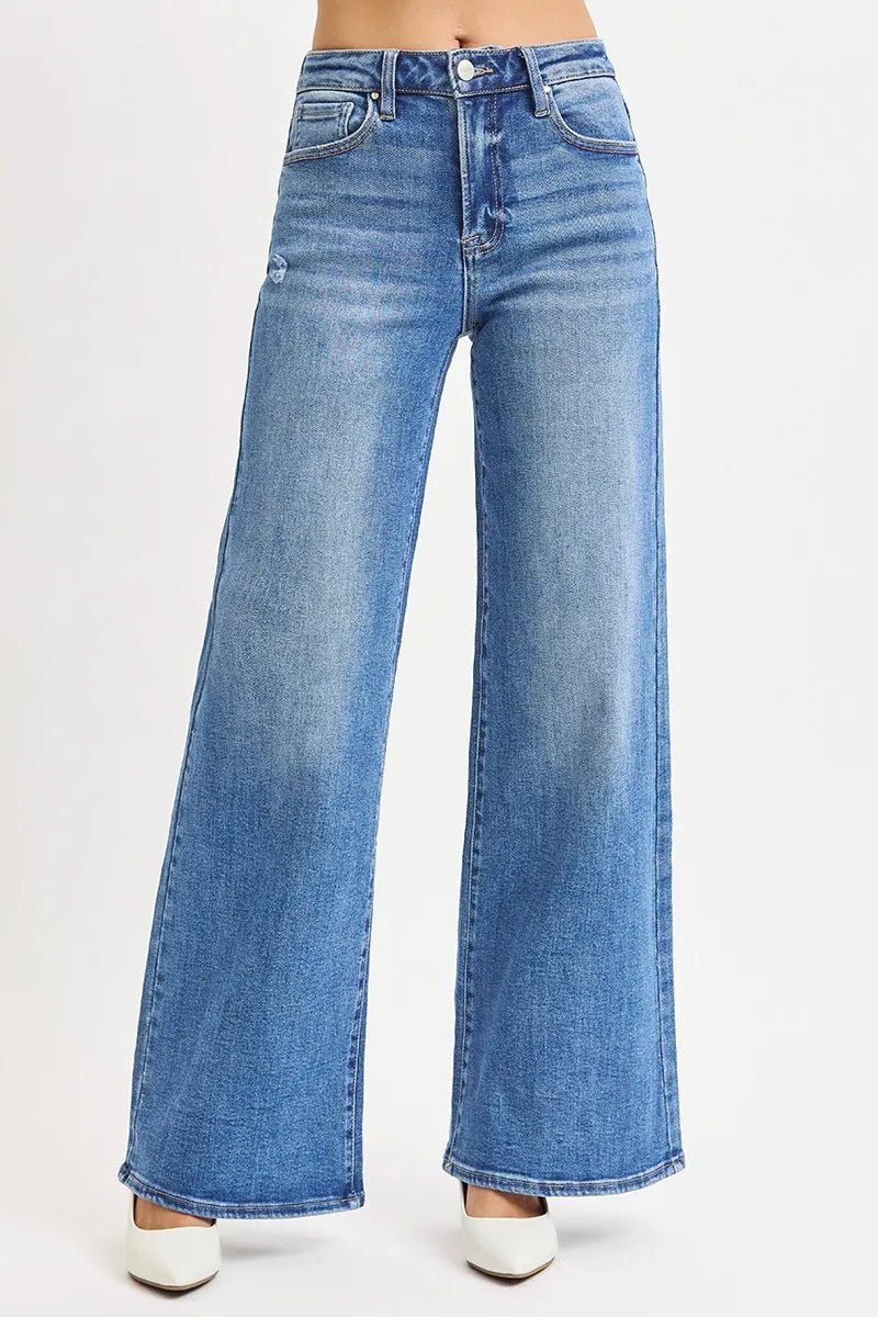RISEN Full Size High Rise Wide Leg Jeans Plus Size - PBNJ FASHIONS