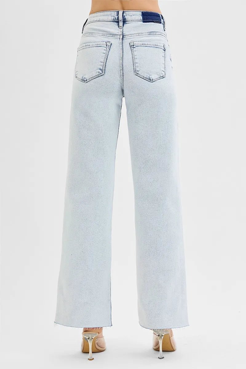 RISEN Full Size High Rise Wide Leg Jeans Plus Size - PBNJ FASHIONS