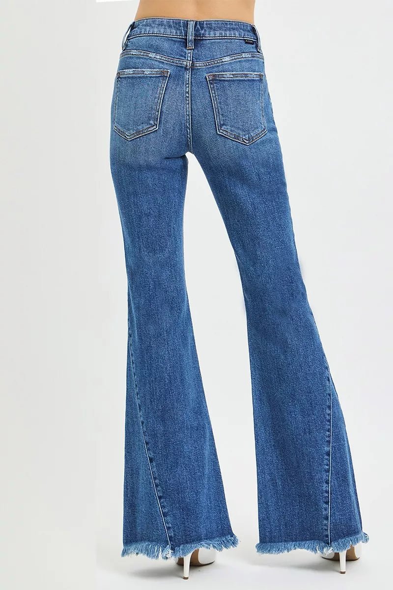 RISEN Mid Rise Flare Side Seam Detailing Jeans - PBNJ FASHIONS