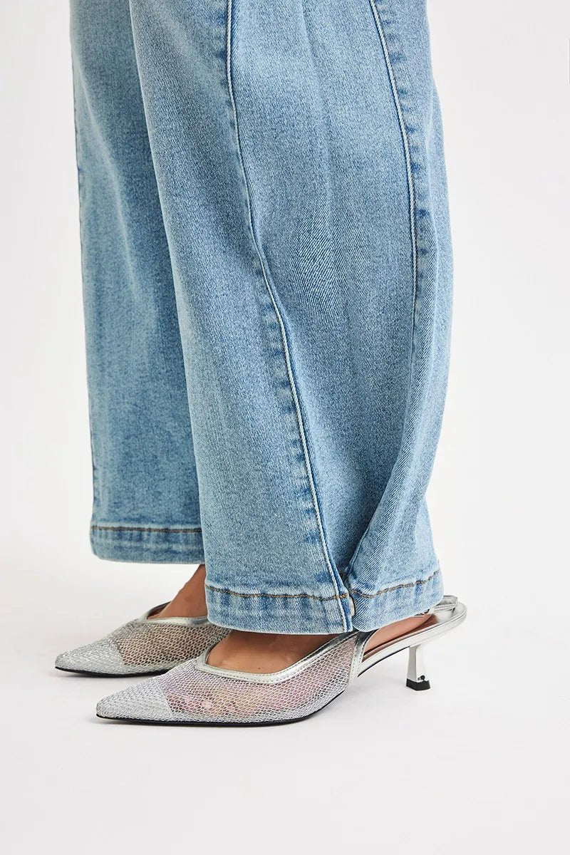 RISEN Mid Rise Wide Barrel Transferable Leg Snap Jeans - PBNJ FASHIONS