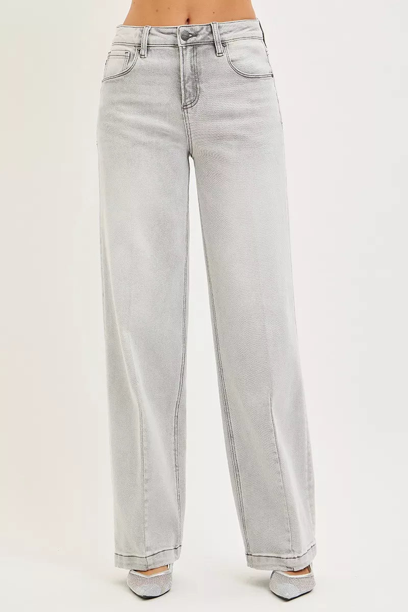 RISEN Slouchy Baggy Jeans with Contrast Stitching - PBNJ FASHIONS