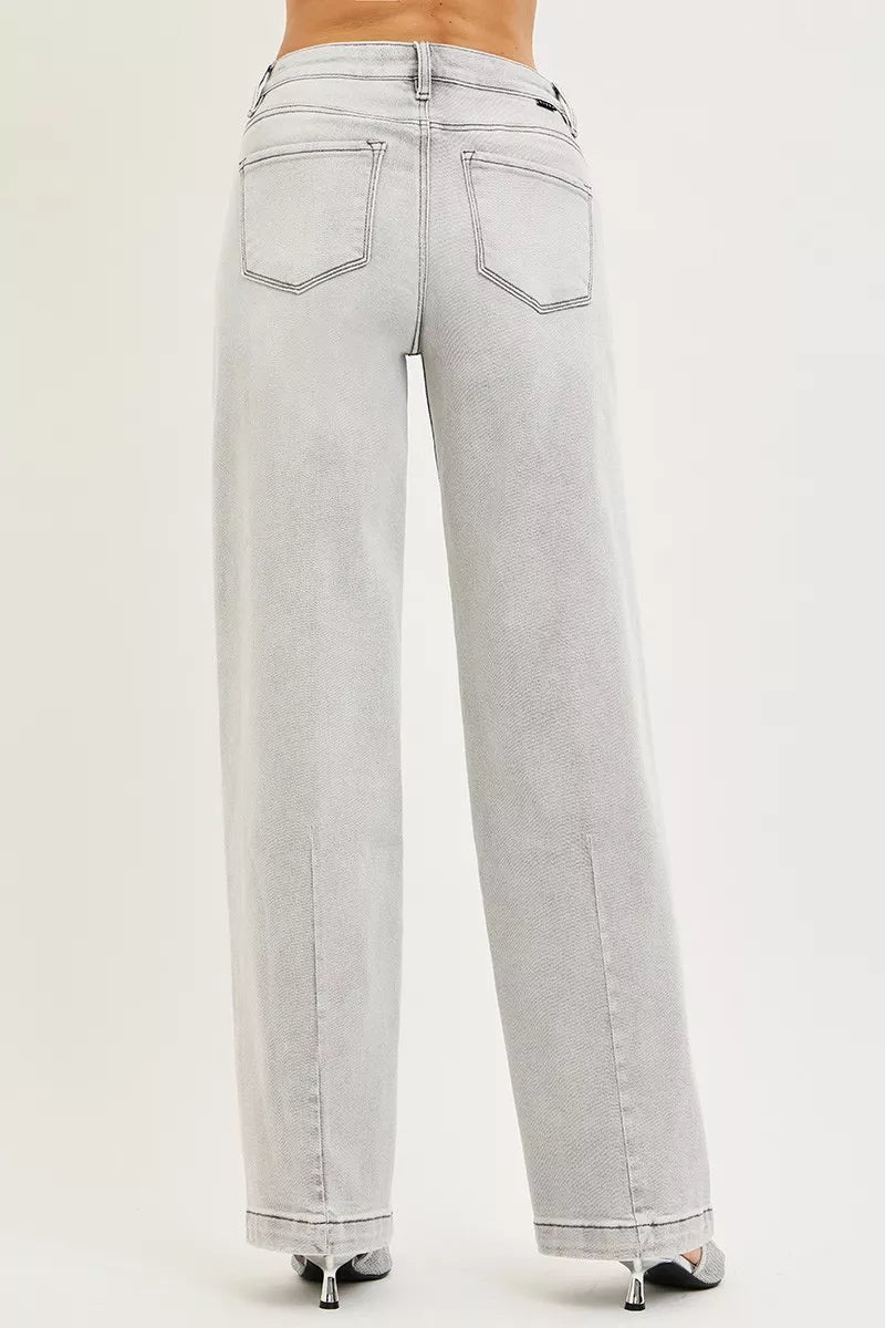 RISEN Slouchy Baggy Jeans with Contrast Stitching - PBNJ FASHIONS