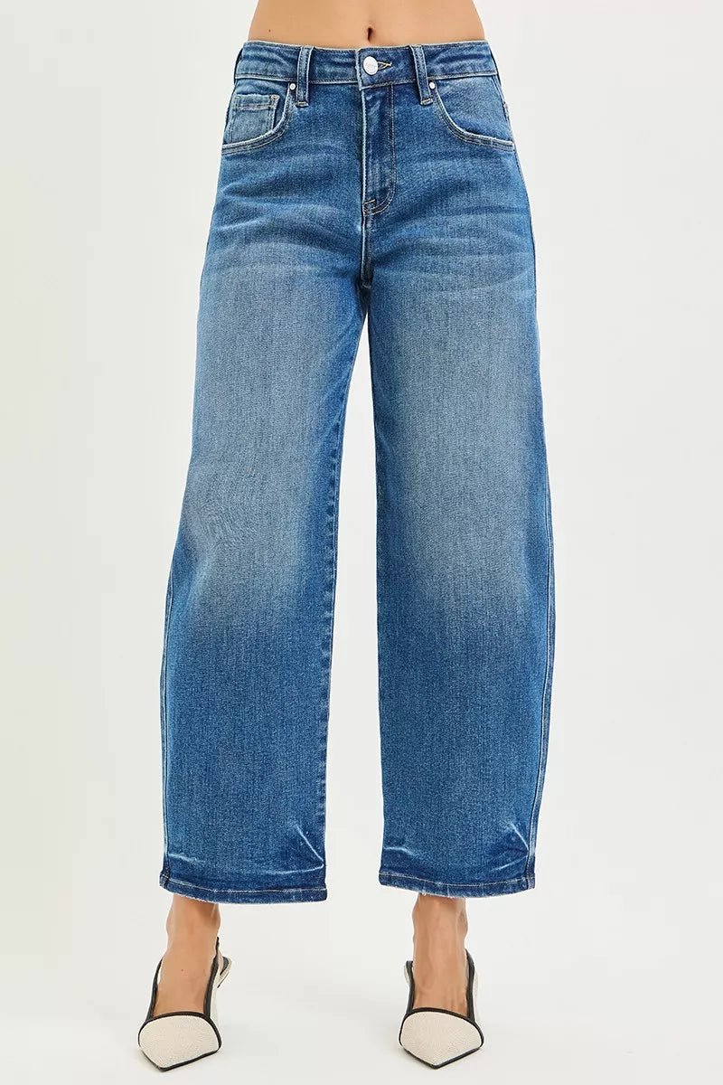 RISEN Slouchy Cropped Barrel Jeans - PBNJ FASHIONS