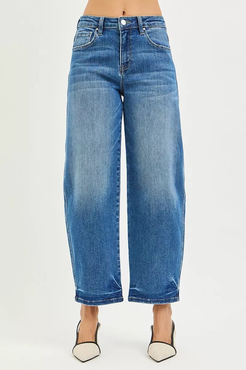 RISEN Slouchy Cropped Barrel Jeans - PBNJ FASHIONS