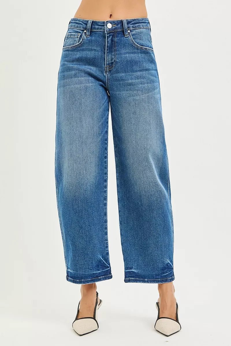 RISEN Slouchy Cropped Barrel Jeans - PBNJ FASHIONS