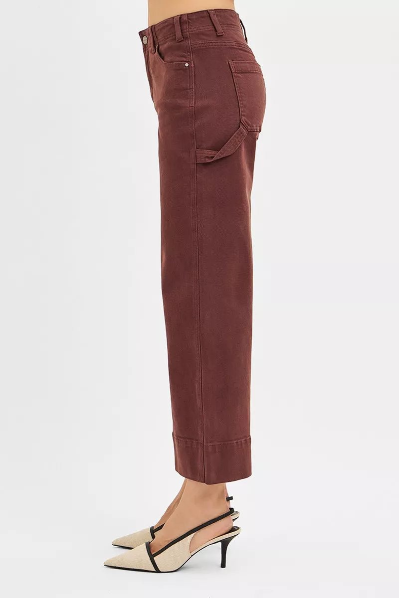 RISEN Tummy Control High Rise Crop Wide No Waist Band Pants - PBNJ FASHIONS