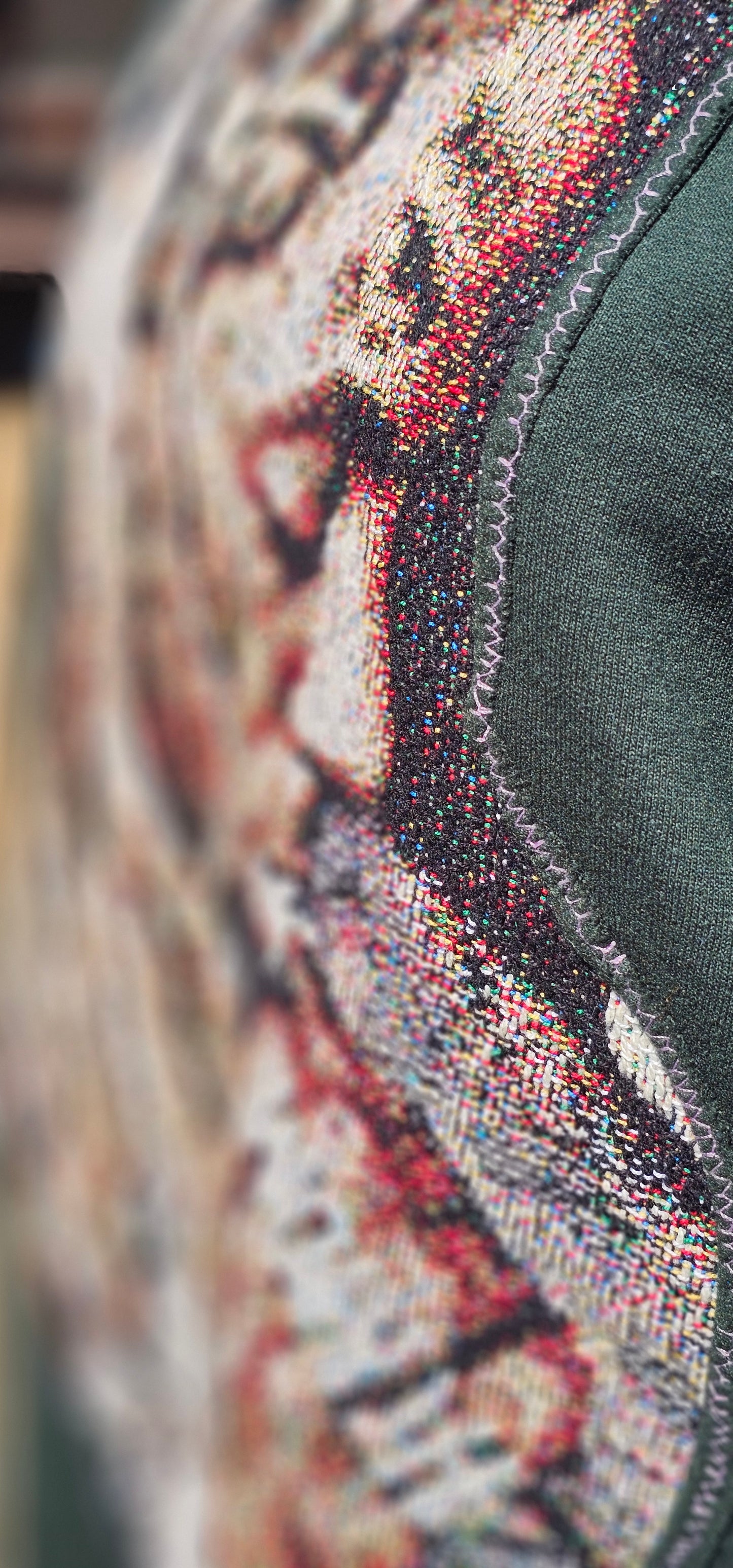 "Fractured Visage" Olive Green Sweat Shirt