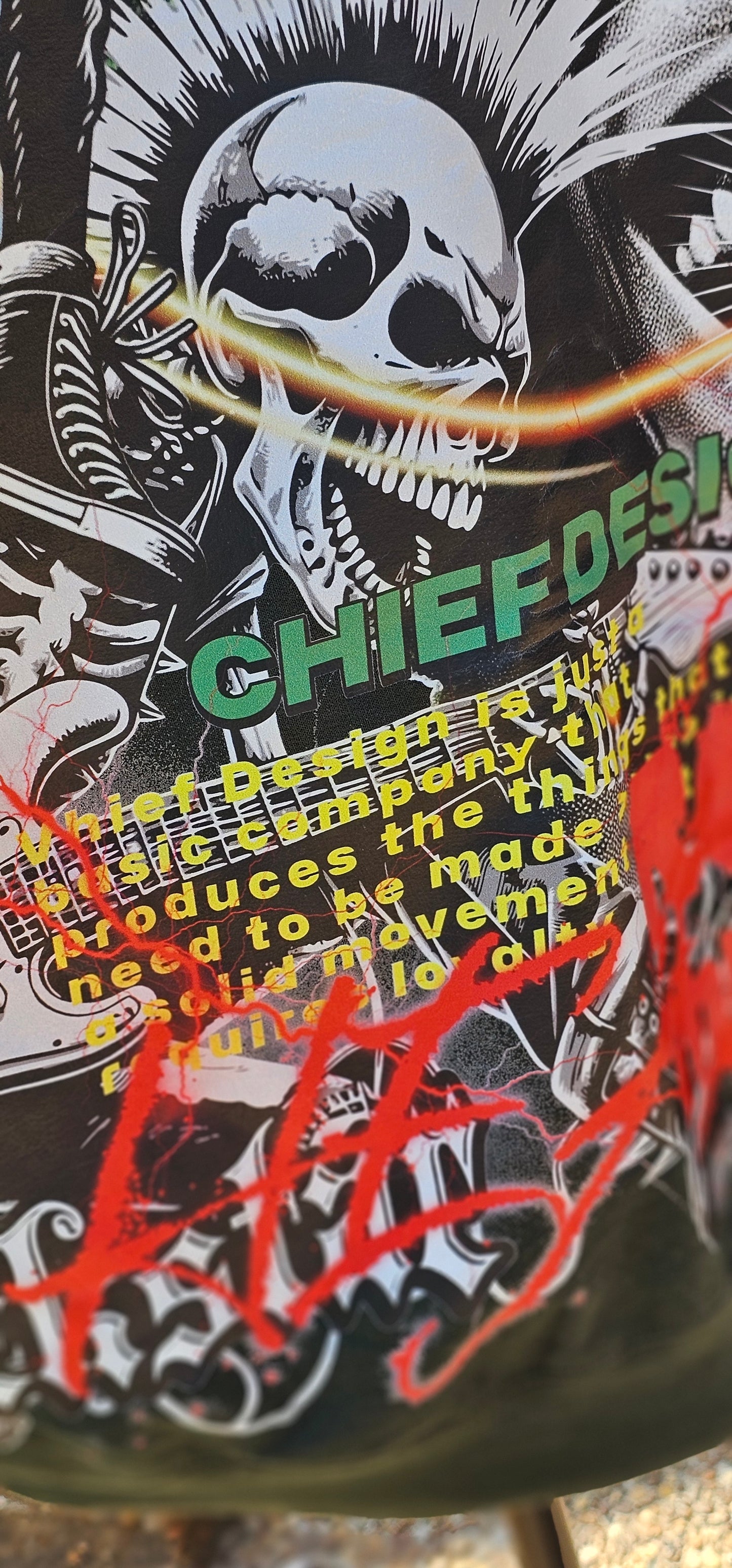 "Fractured Visage" Olive Green Sweat Shirt