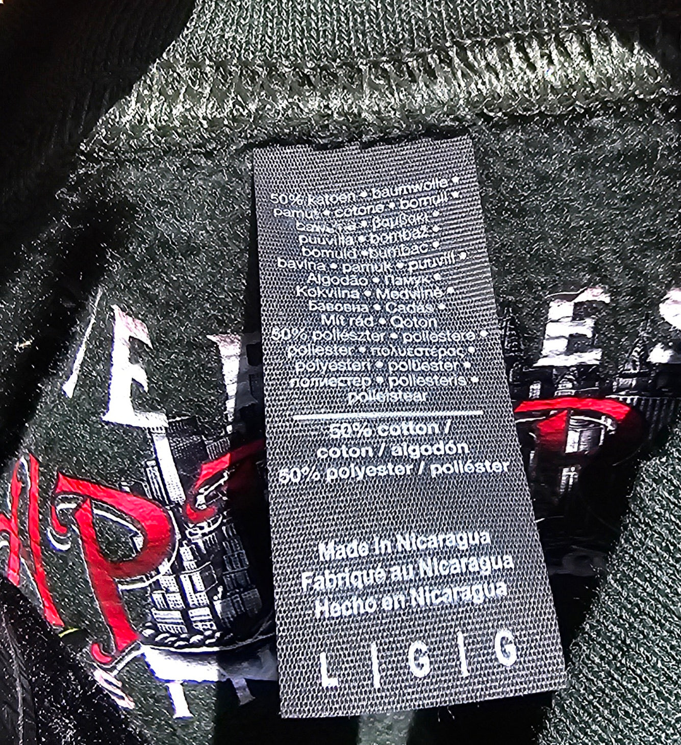 "Fractured Visage" Olive Green Sweat Shirt