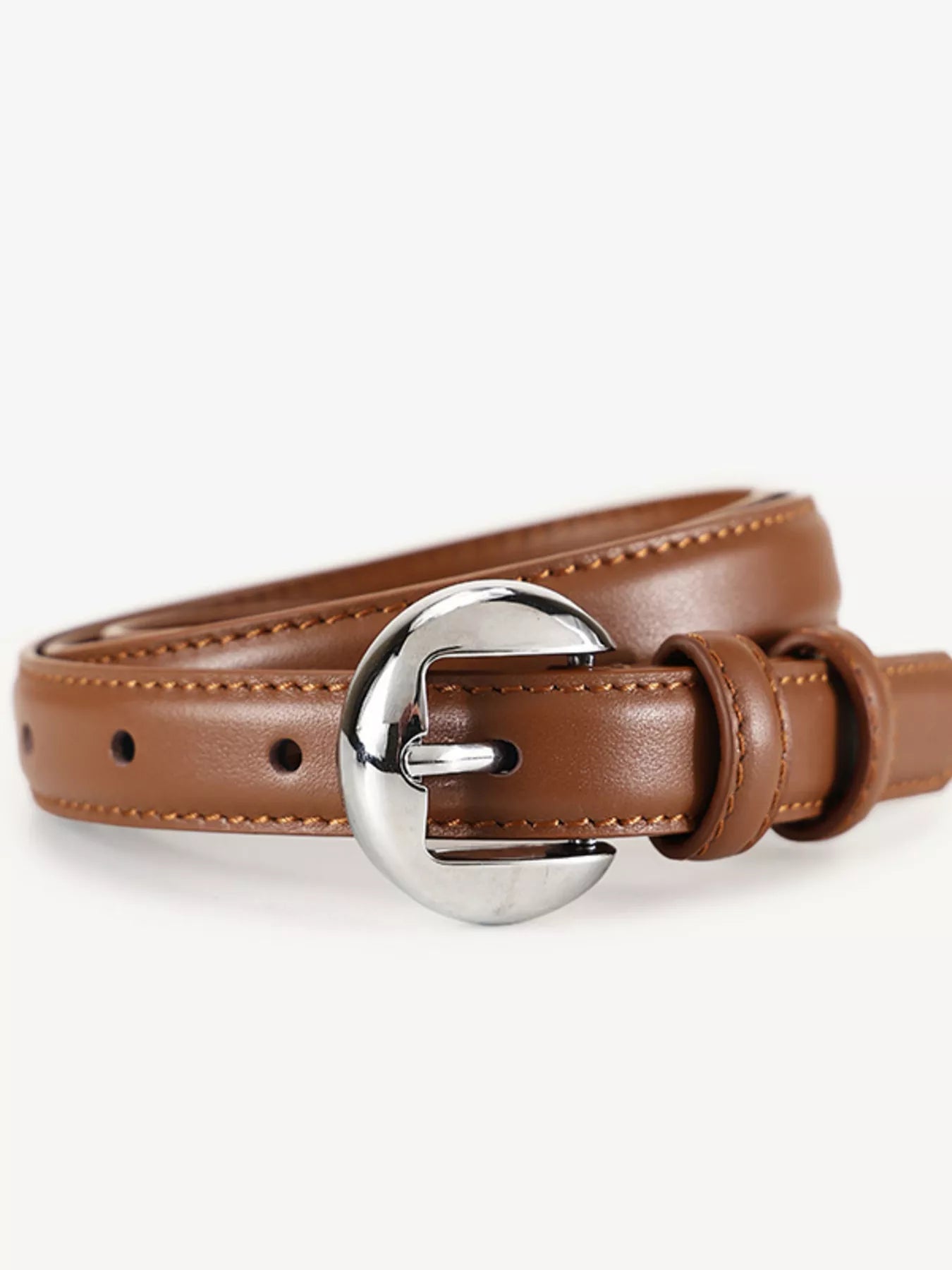 Round Buckle Leather Belt - PBNJ FASHIONS