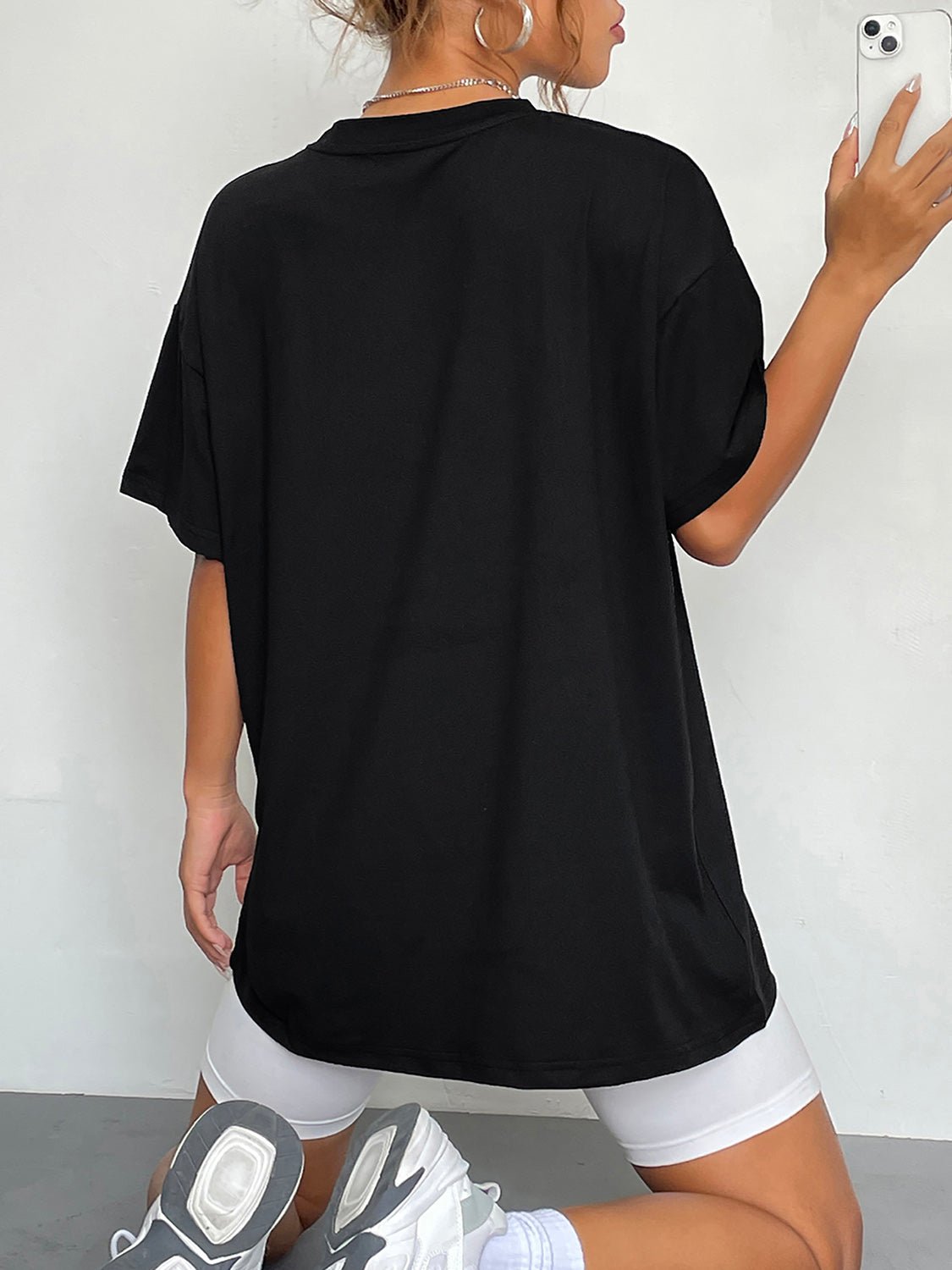 Round Neck Short Sleeve Ghost Graphic T-Shirt - PBNJ FASHIONS