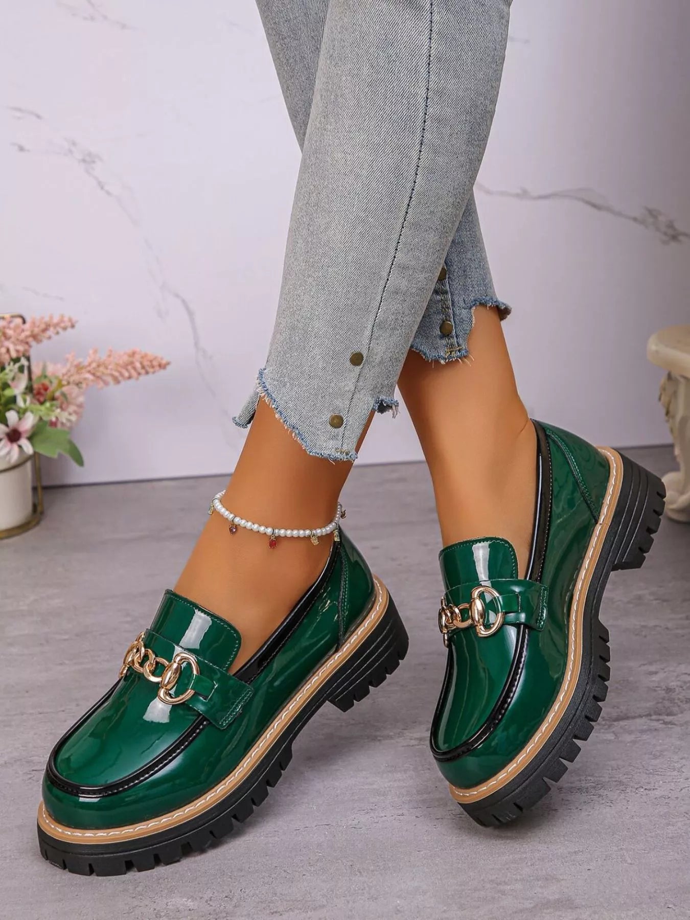 Round Toe Platform Loafers - PBNJ FASHIONS