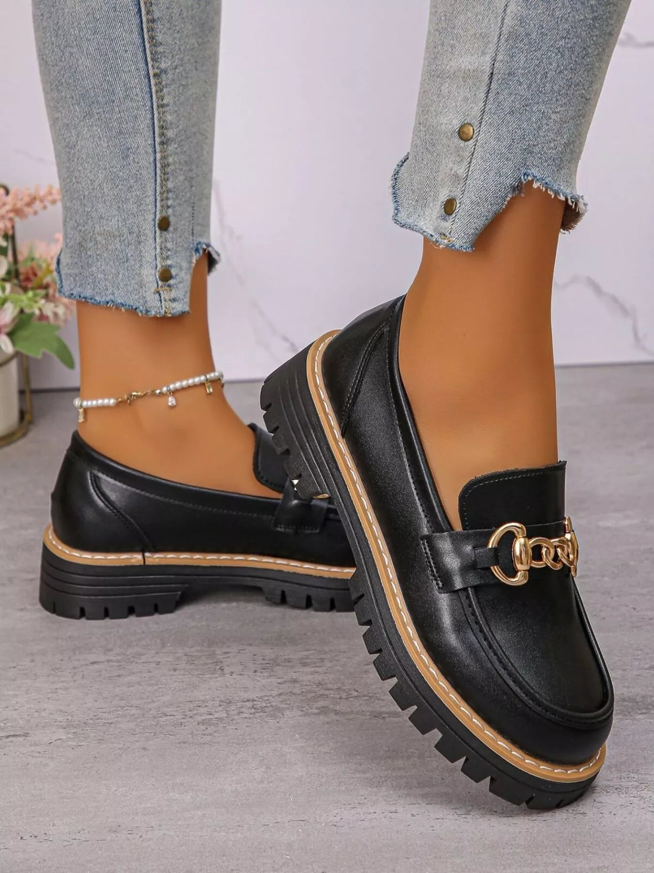 Round Toe Platform Loafers - PBNJ FASHIONS
