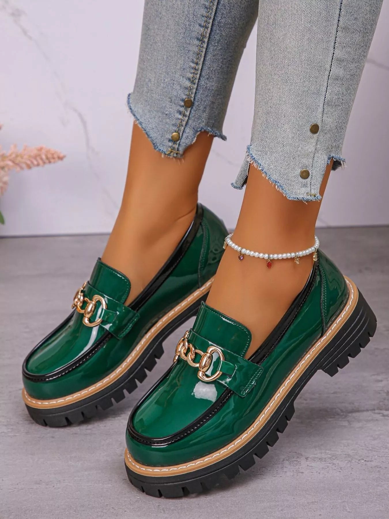Round Toe Platform Loafers - PBNJ FASHIONS