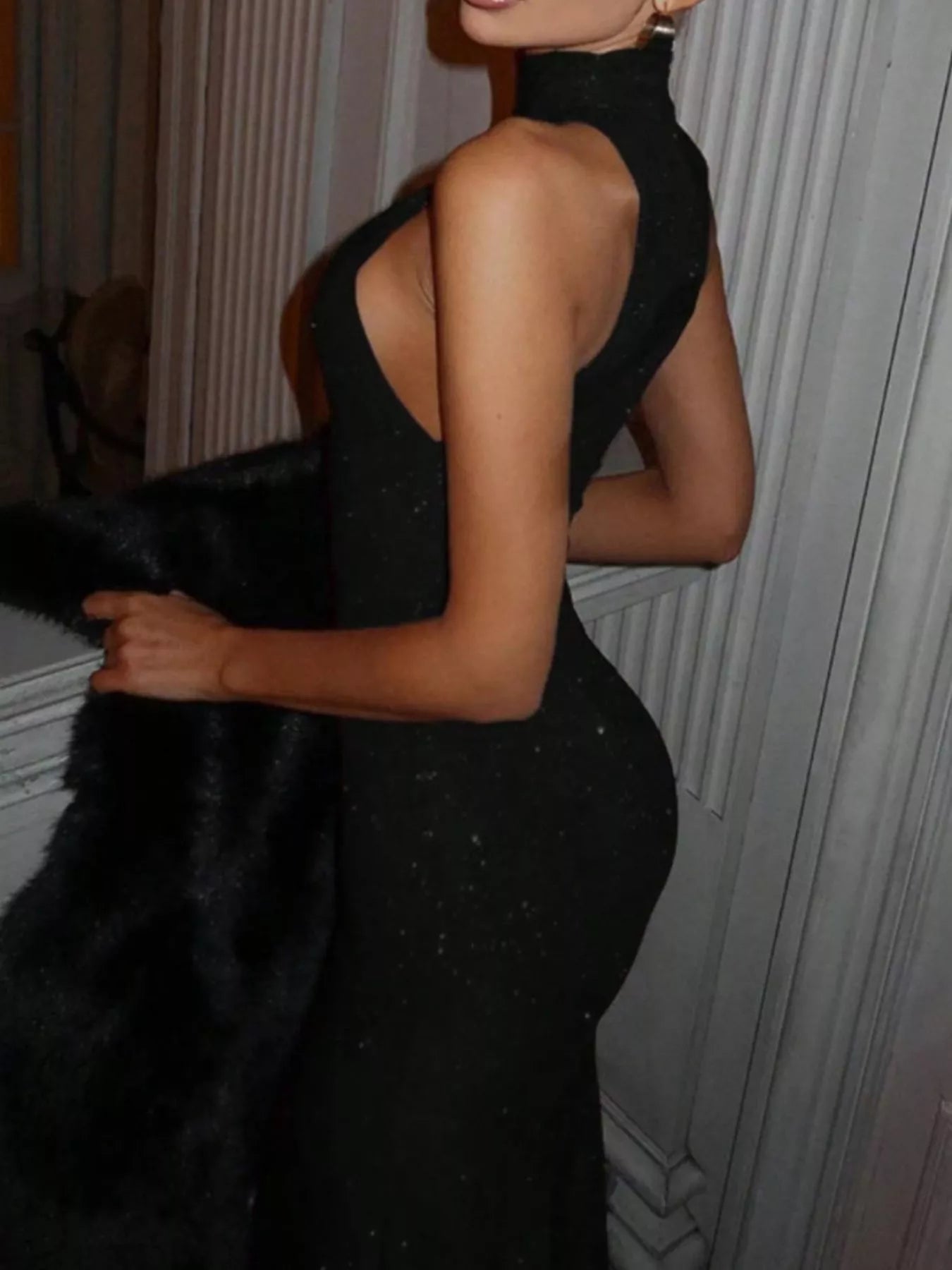 Sequin Sleeveless Maxi Dress - Elegant Charm for Any Occasion - Black-S- - PBNJ FASHIONS