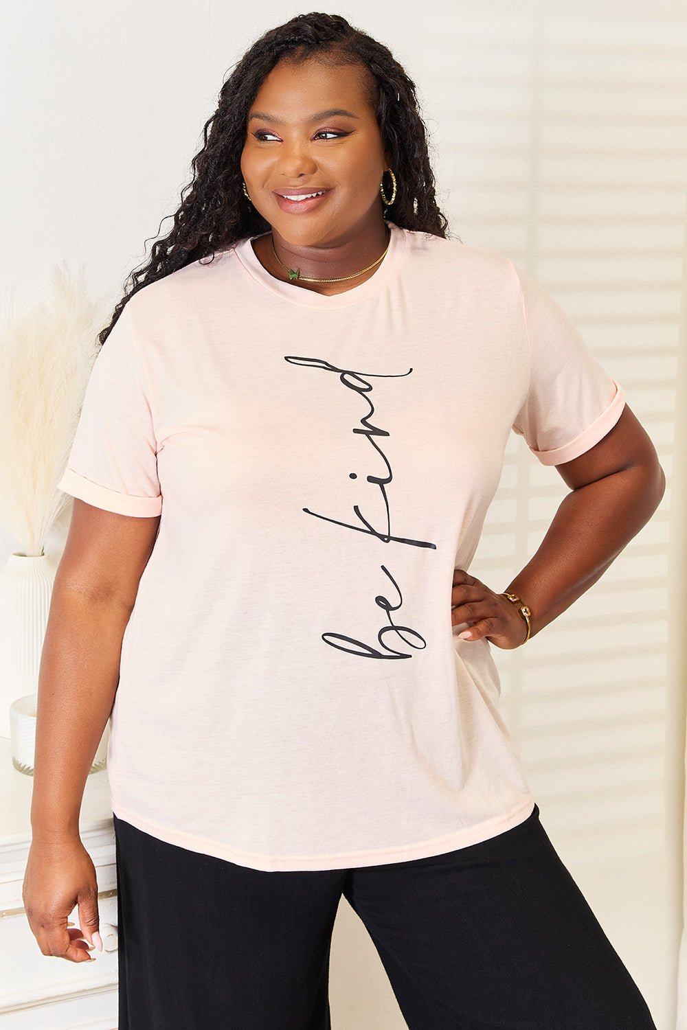 Simply Love BE KIND Graphic Round Neck T-Shirt - PBNJ FASHIONS