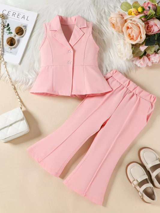 Sleeveless Blazer & Flare Pants Set - PBNJ FASHIONS