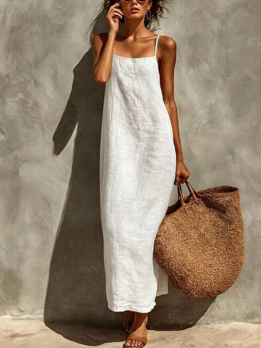 Sleeveless Linen Casual Maxi Dress - PBNJ FASHIONS