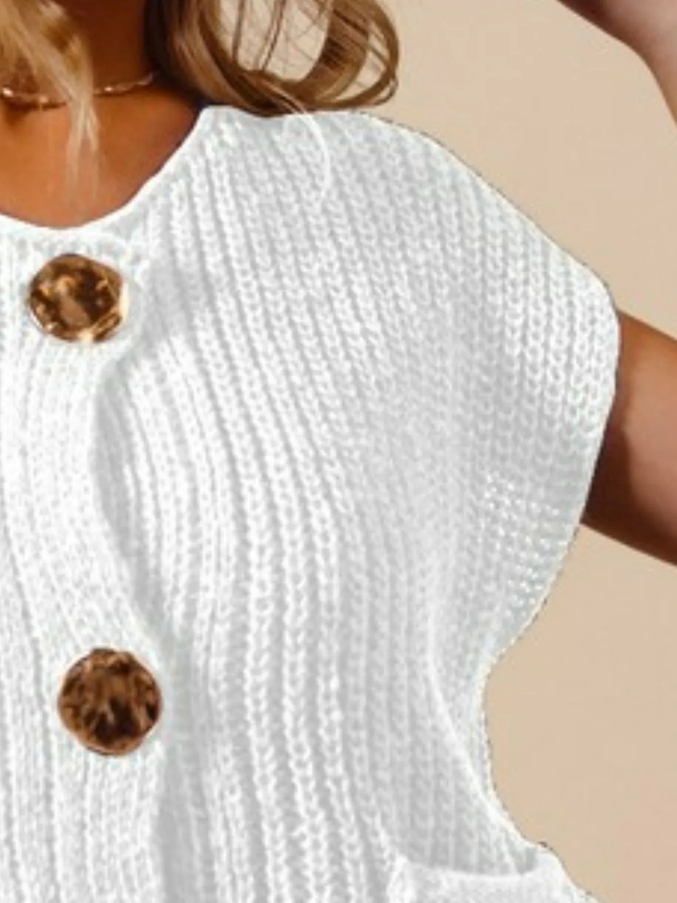 SO ME Big Metal Button Front Sweater Vest - PBNJ FASHIONS