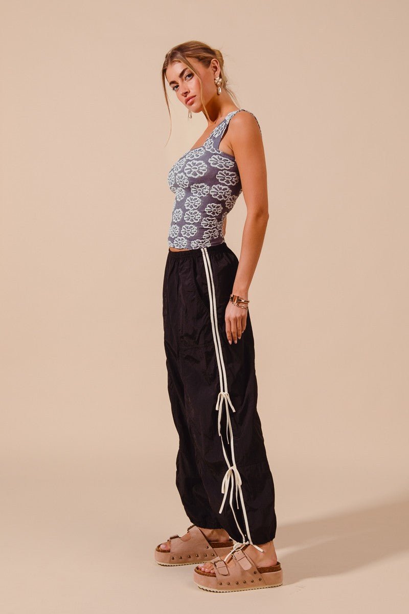 SO ME Loose Fit Jogger Pants With Double Lined Side Detail - PBNJ FASHIONS