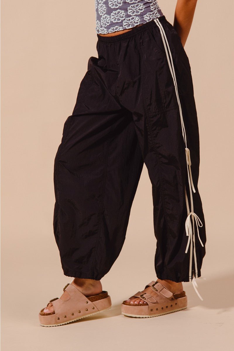 SO ME Loose Fit Jogger Pants With Double Lined Side Detail - PBNJ FASHIONS