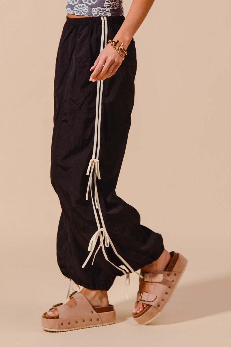 SO ME Loose Fit Jogger Pants With Double Lined Side Detail - PBNJ FASHIONS