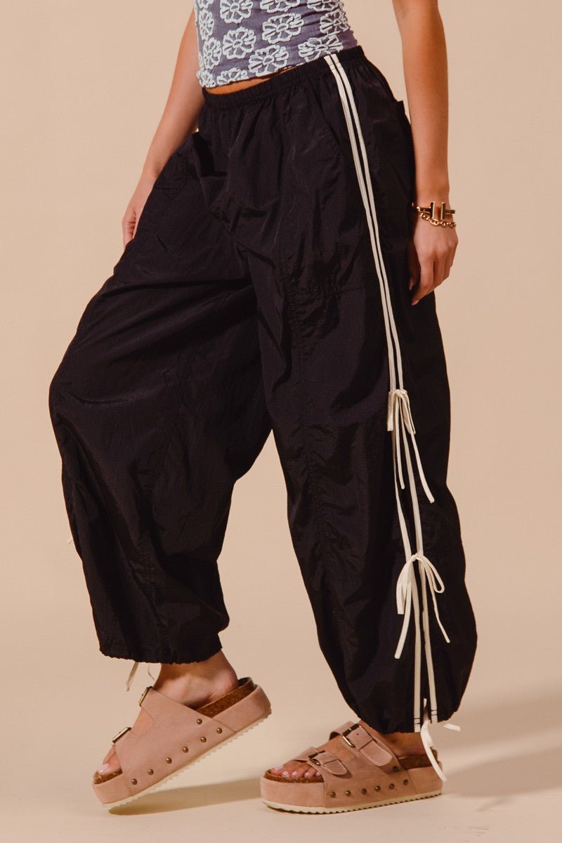 SO ME Loose Fit Jogger Pants With Double Lined Side Detail - PBNJ FASHIONS