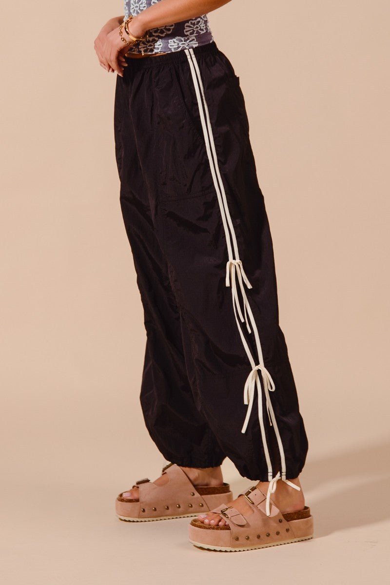SO ME Loose Fit Jogger Pants With Double Lined Side Detail - PBNJ FASHIONS