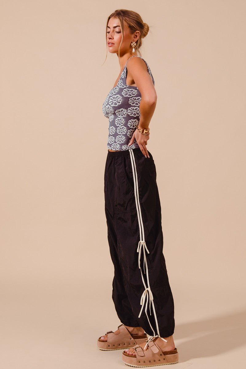 SO ME Loose Fit Jogger Pants With Double Lined Side Detail - PBNJ FASHIONS