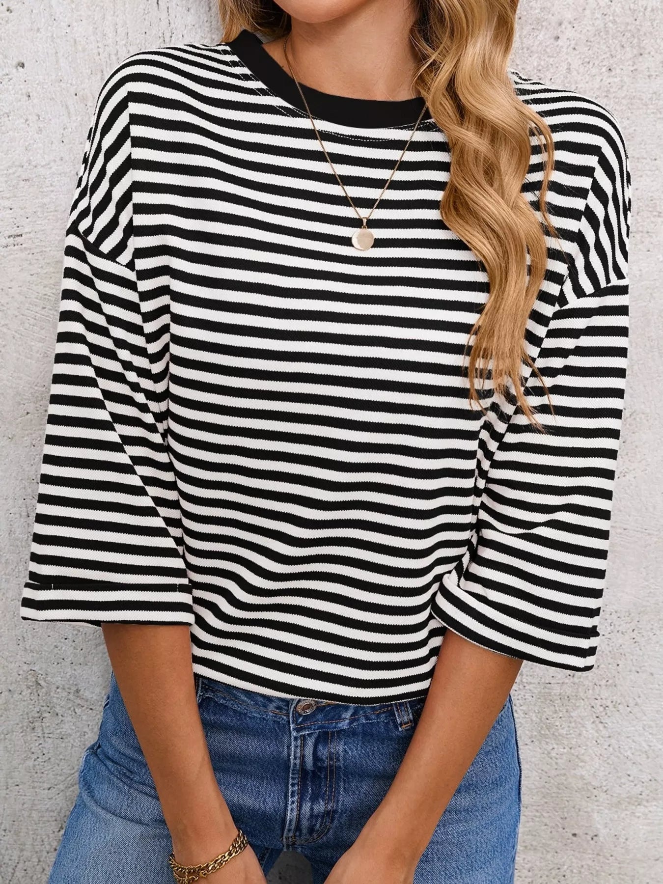 Striped Back Bow Tie T-Shirt - PBNJ FASHIONS