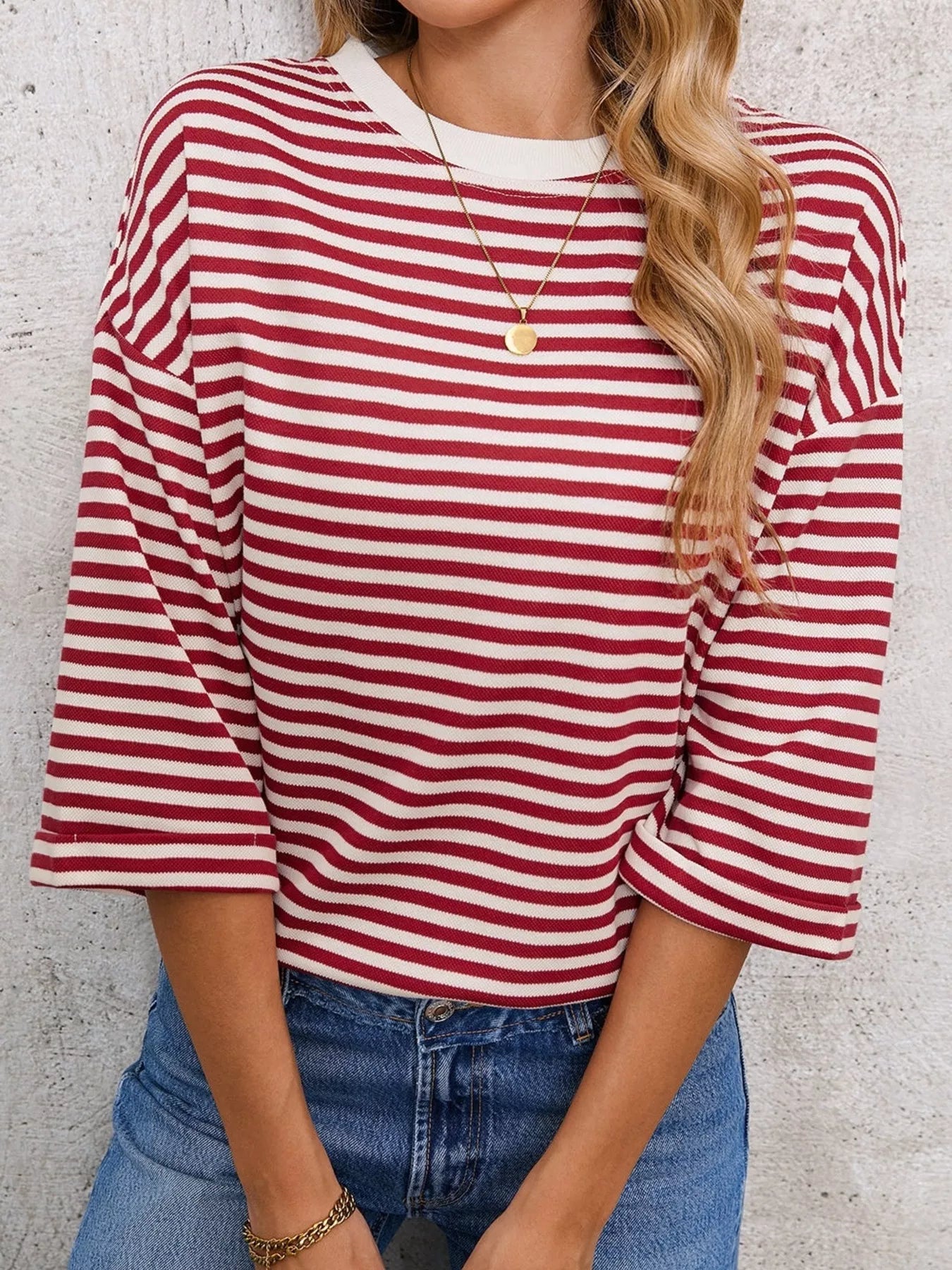 Striped Back Bow Tie T-Shirt - PBNJ FASHIONS