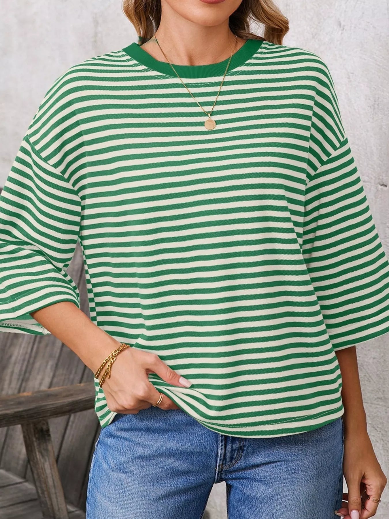 Striped Back Bow Tie T-Shirt - PBNJ FASHIONS