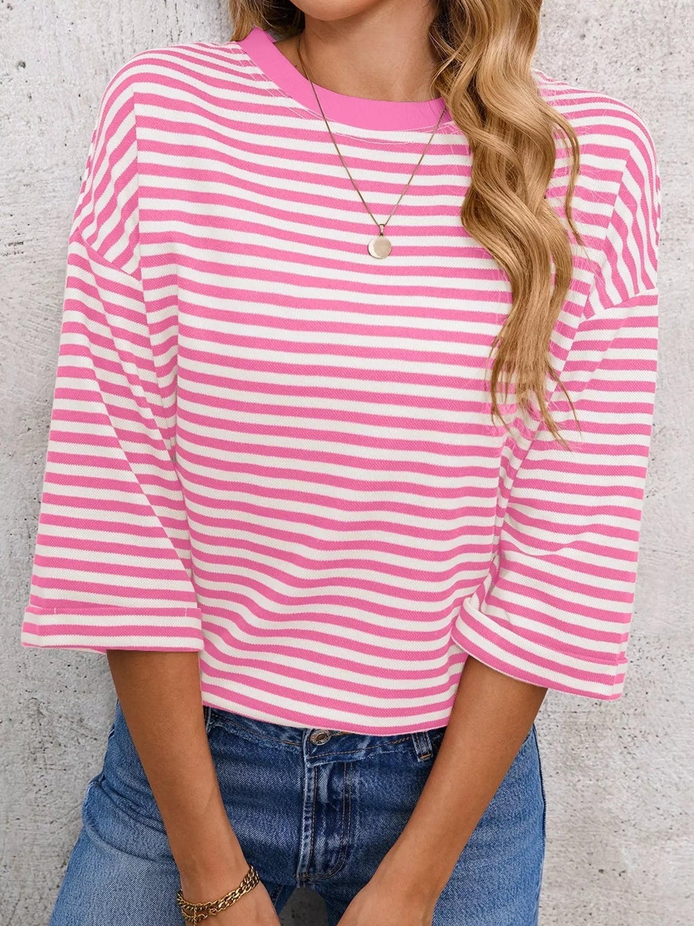Striped Back Bow Tie T-Shirt - PBNJ FASHIONS