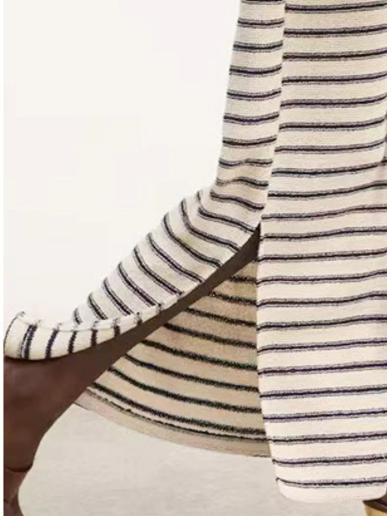 Striped Slit Short Sleeve Maxi Dress - PBNJ FASHIONS