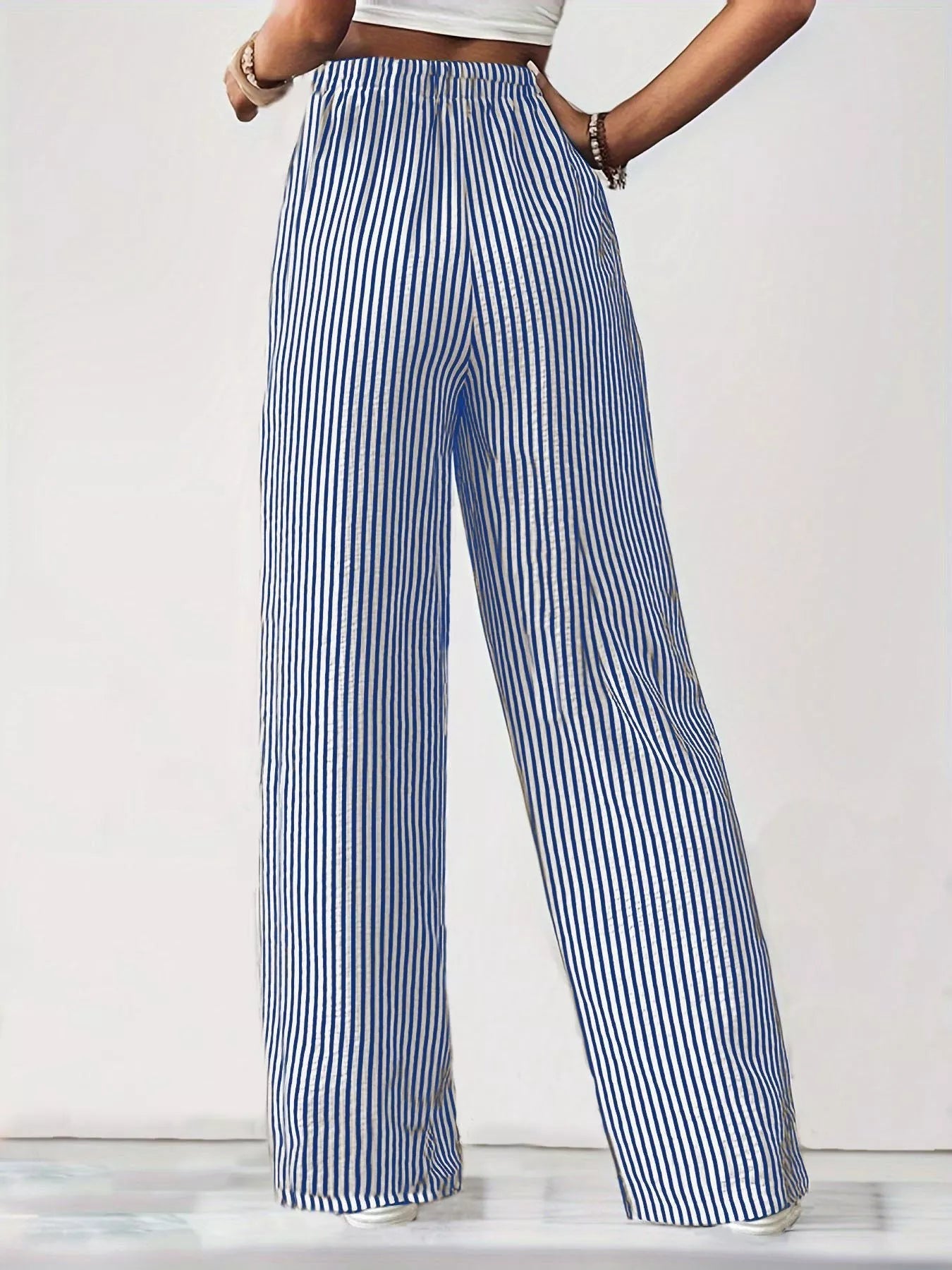 Striped Wide Leg Pants - PBNJ FASHIONS