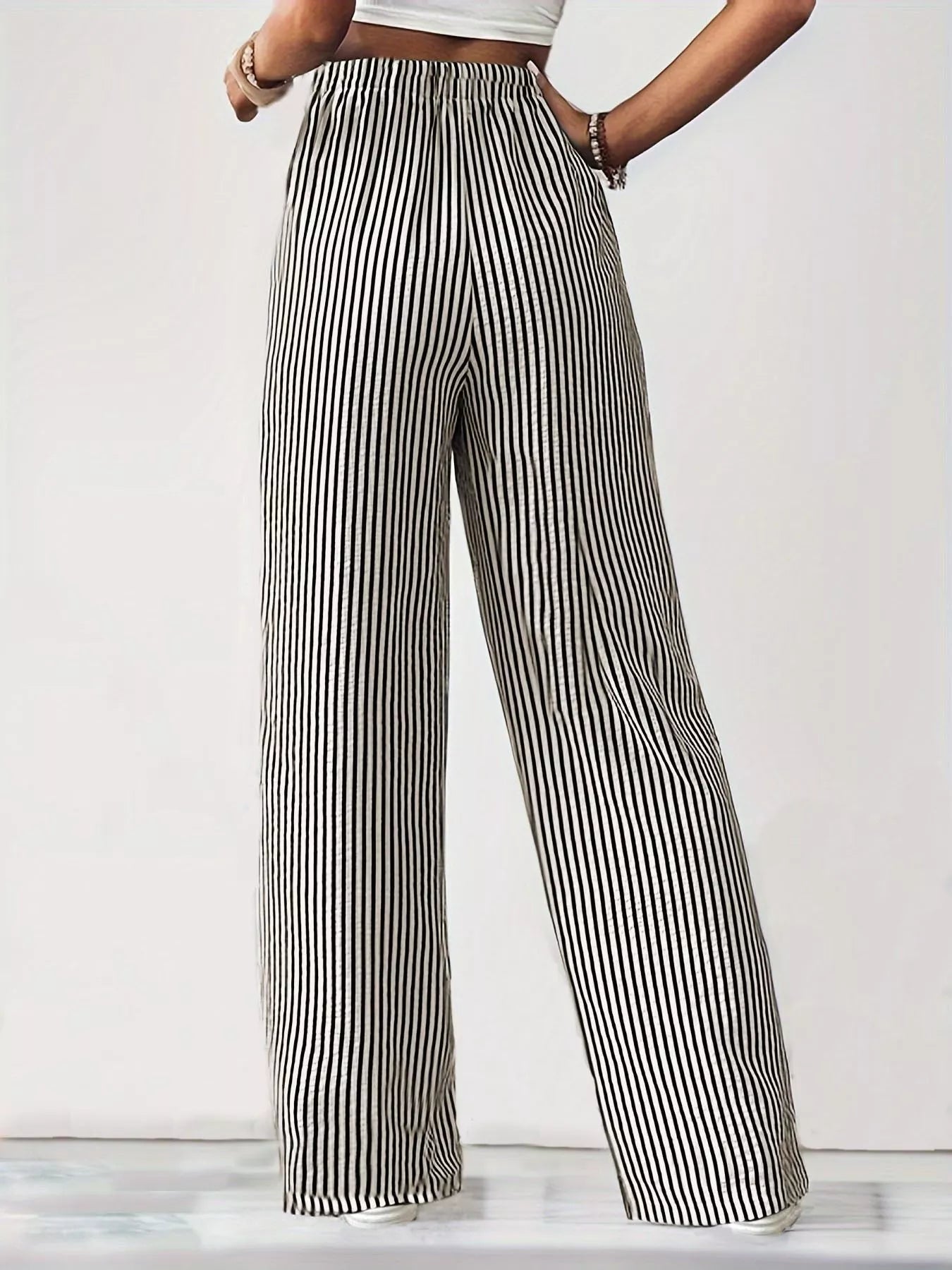 Striped Wide Leg Pants - PBNJ FASHIONS