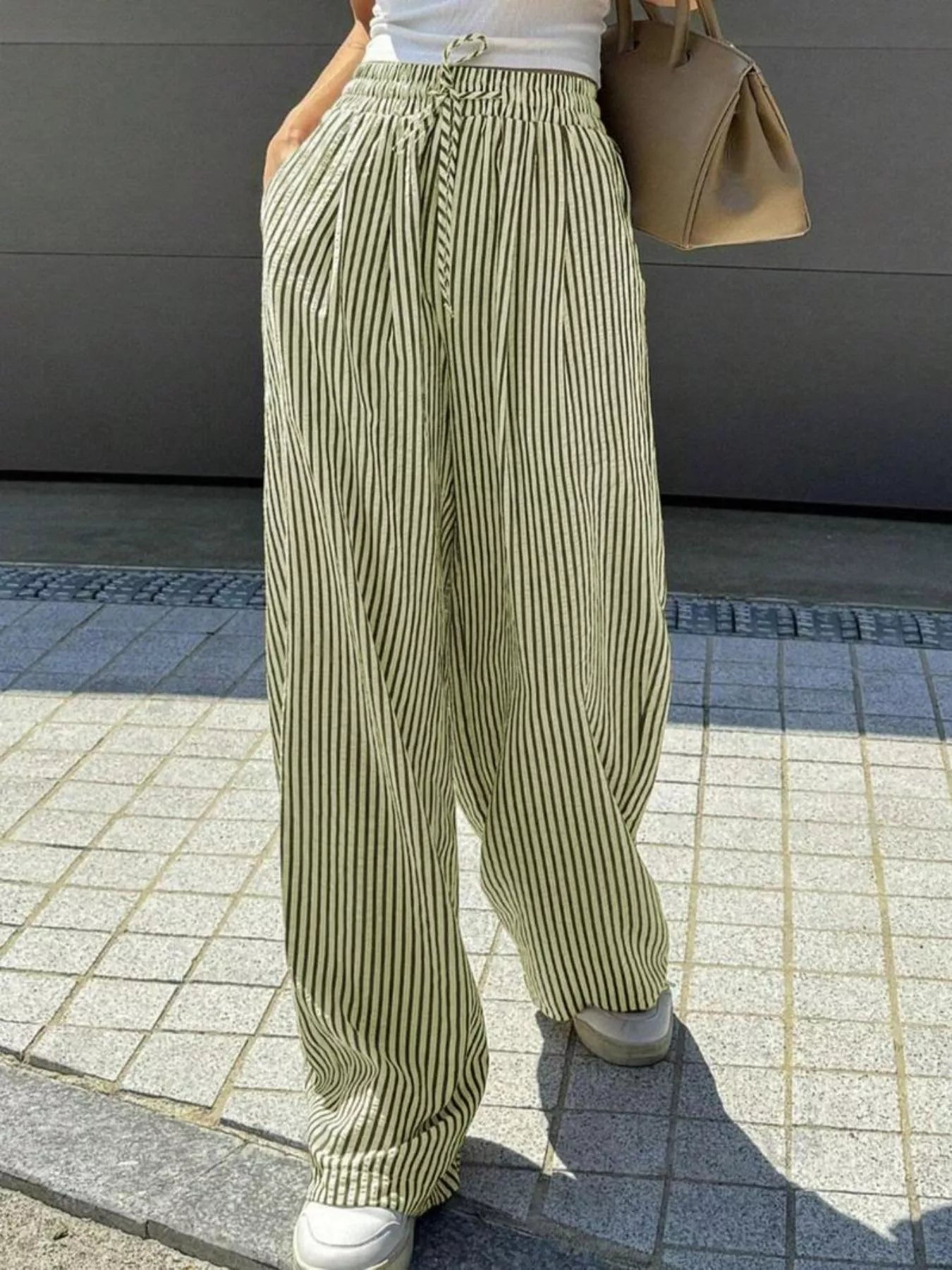 Striped Wide Leg Pants - PBNJ FASHIONS