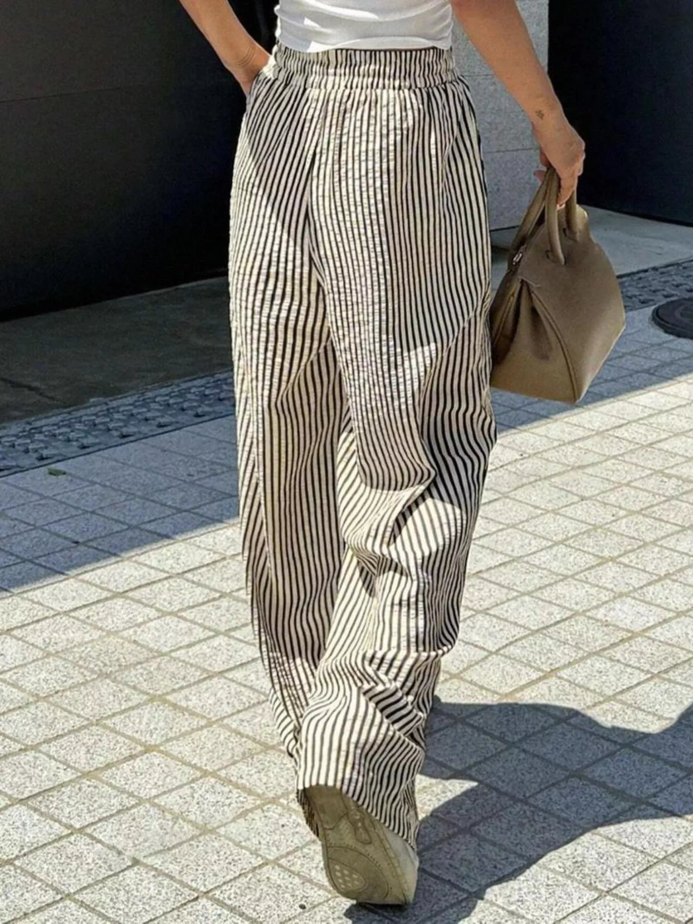 Striped Wide Leg Pants - PBNJ FASHIONS