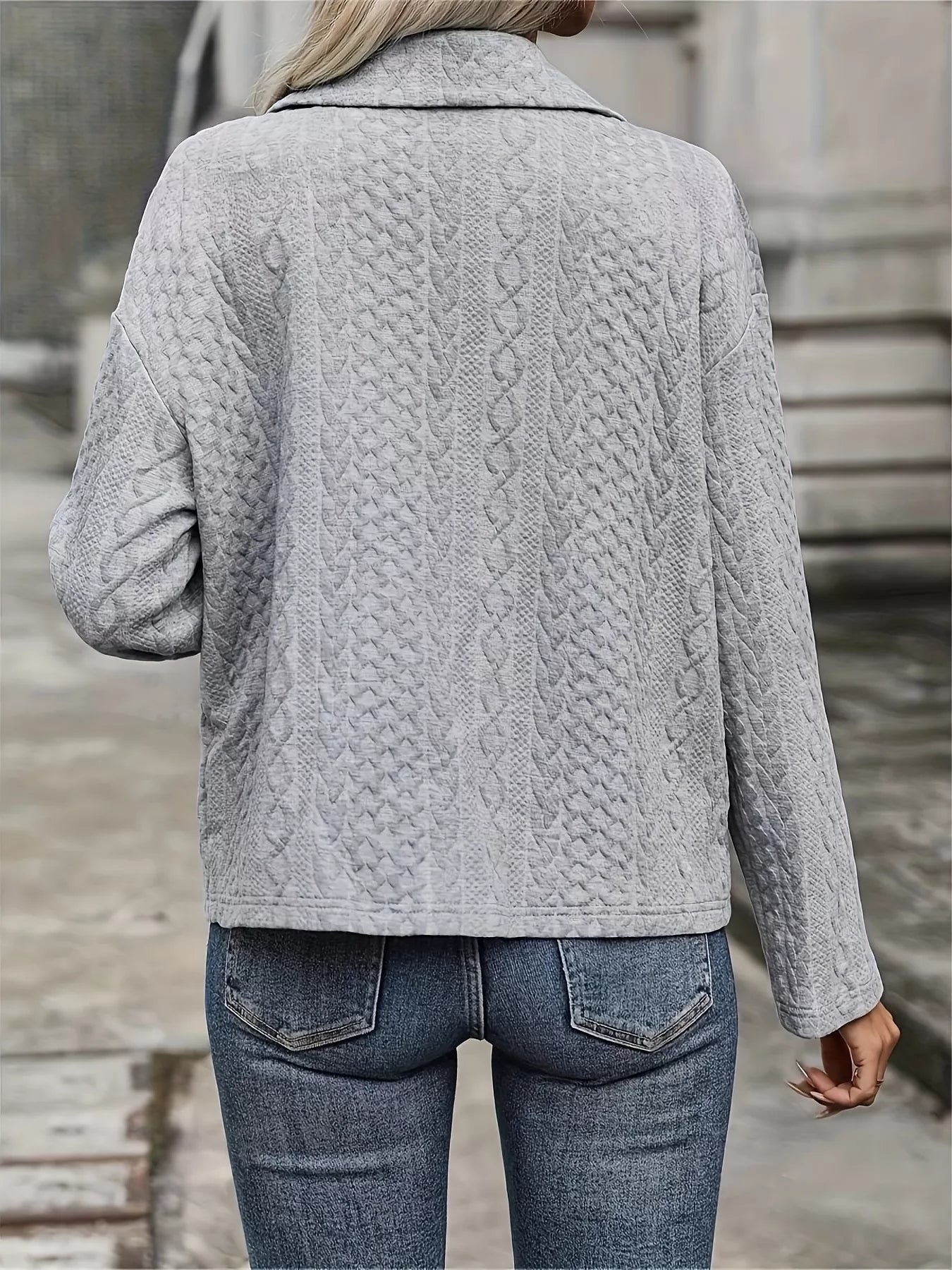 Textured Knit Button - Up Jacket - PBNJ FASHIONS