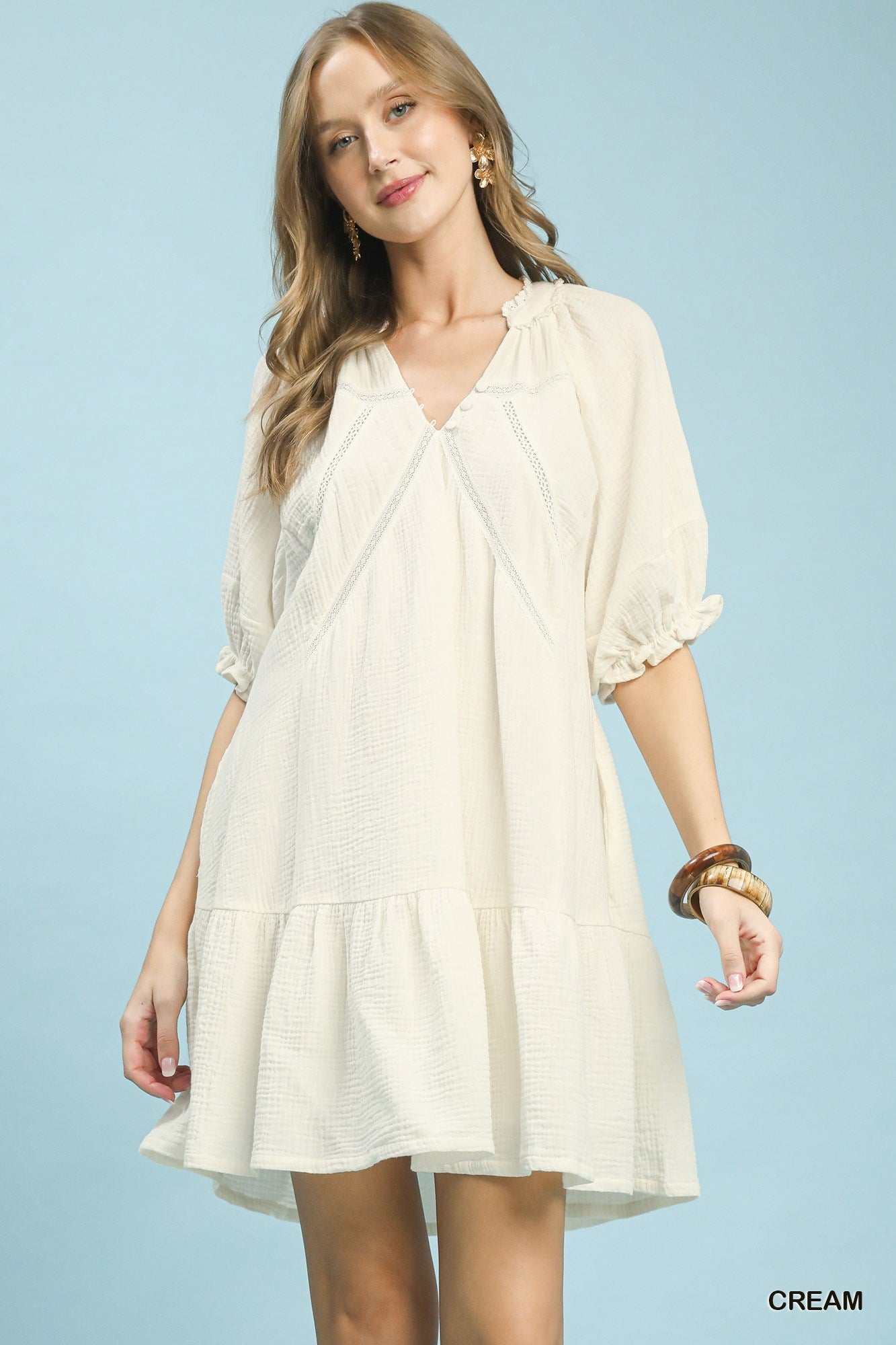Umgee Cotton Gauze Mini Dress - PBNJ FASHIONS