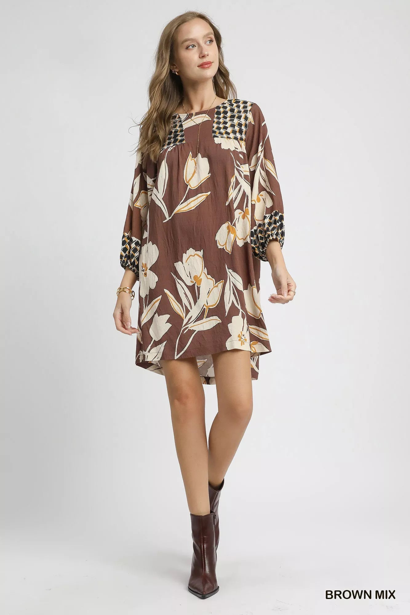 Umgee Floral High - Low Babydoll Dress - PBNJ FASHIONS