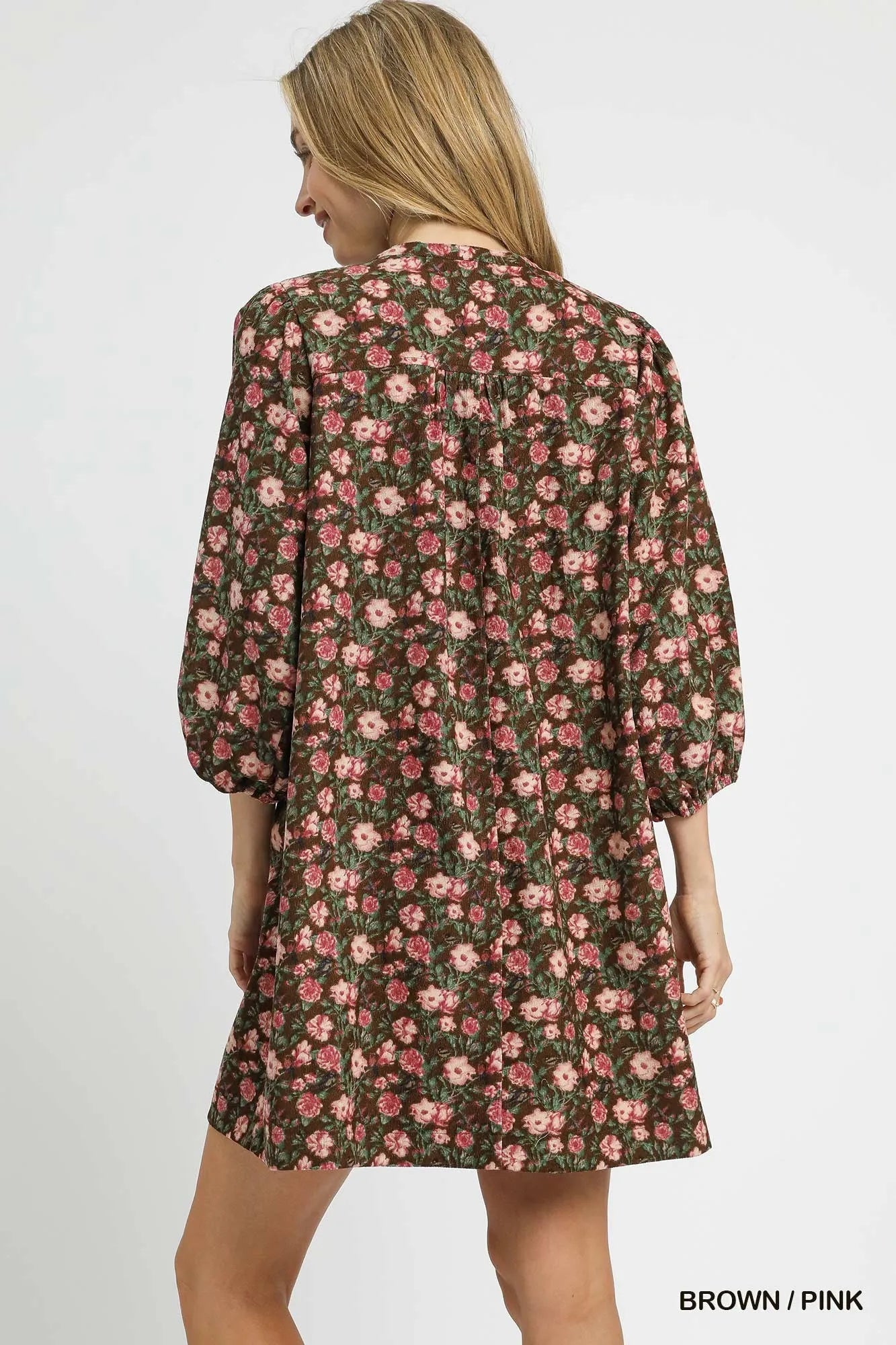 Umgee Floral Tie - Neck Babydoll Dress - PBNJ FASHIONS