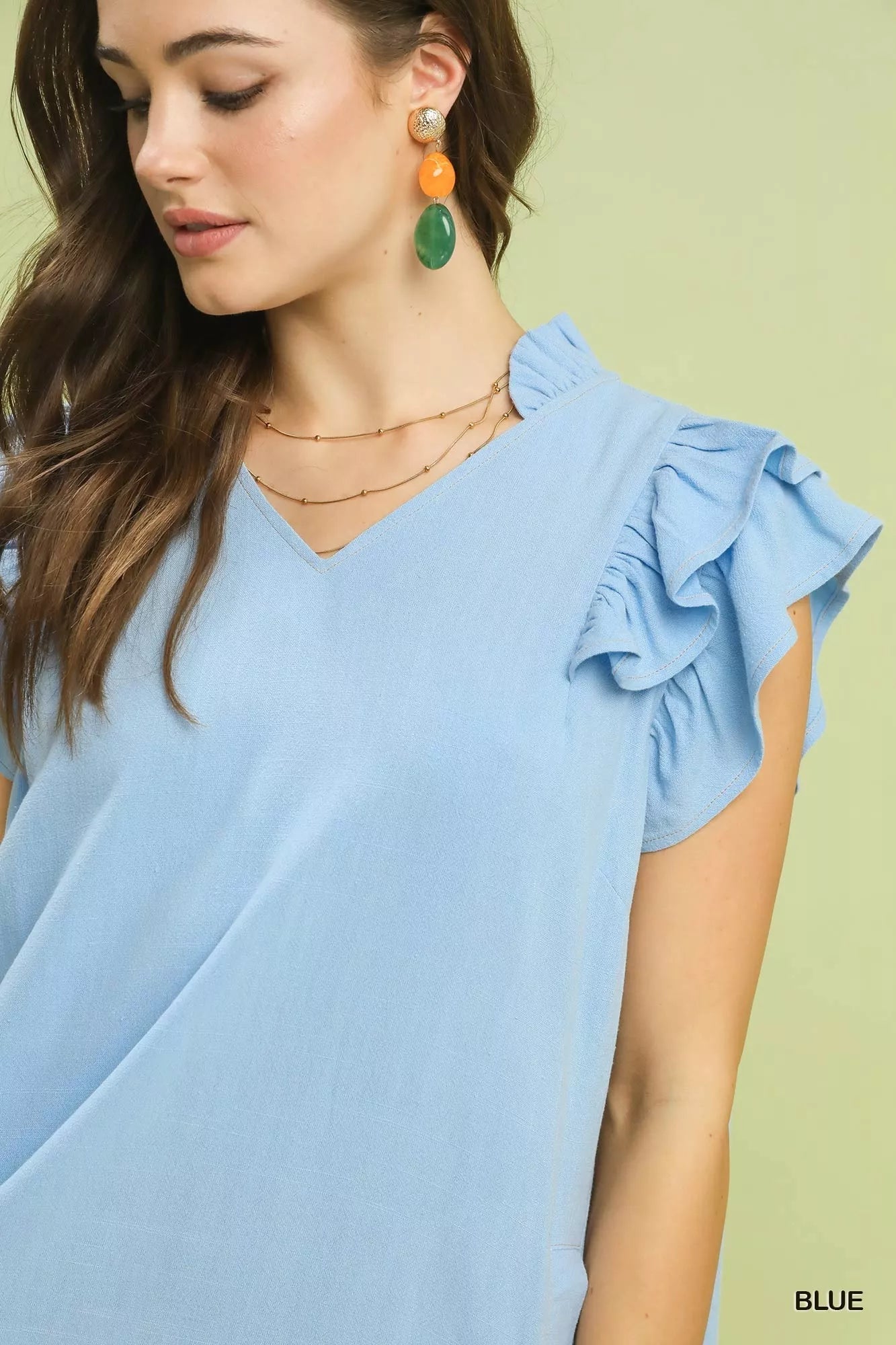 Umgee Linen Flutter Sleeve Shift Dress with Pockets - PBNJ FASHIONS