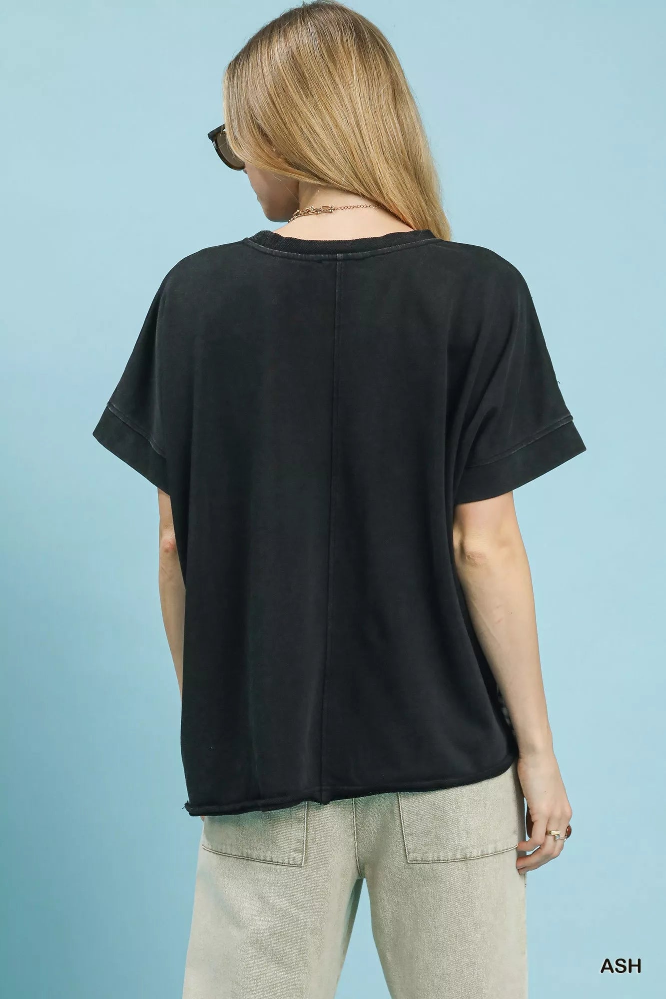 Umgee Mineral Wash French Terry Top - PBNJ FASHIONS
