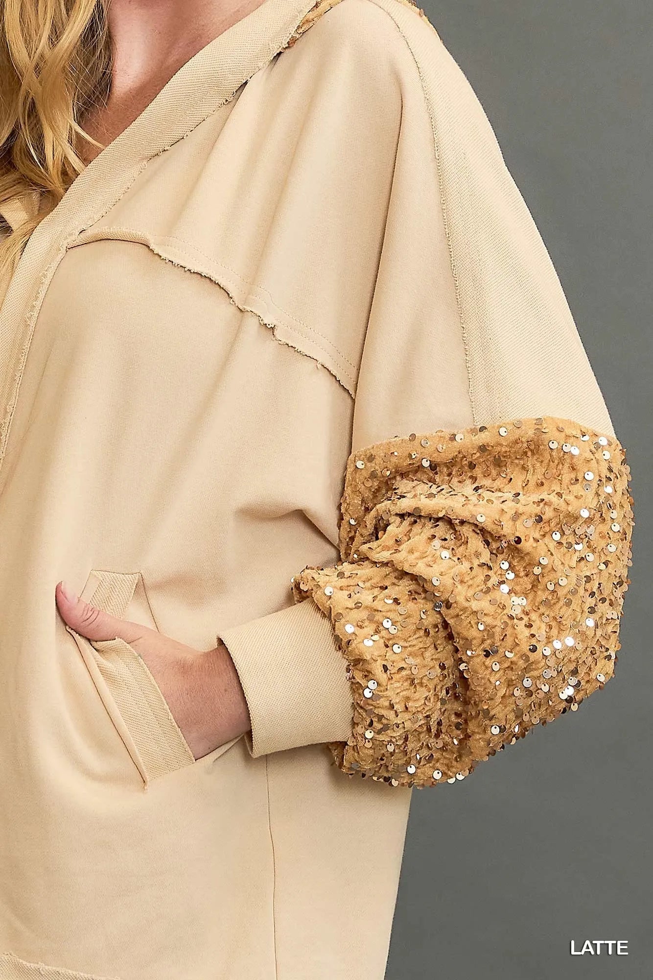 Umgee Sequined French Terry Jacket - PBNJ FASHIONS