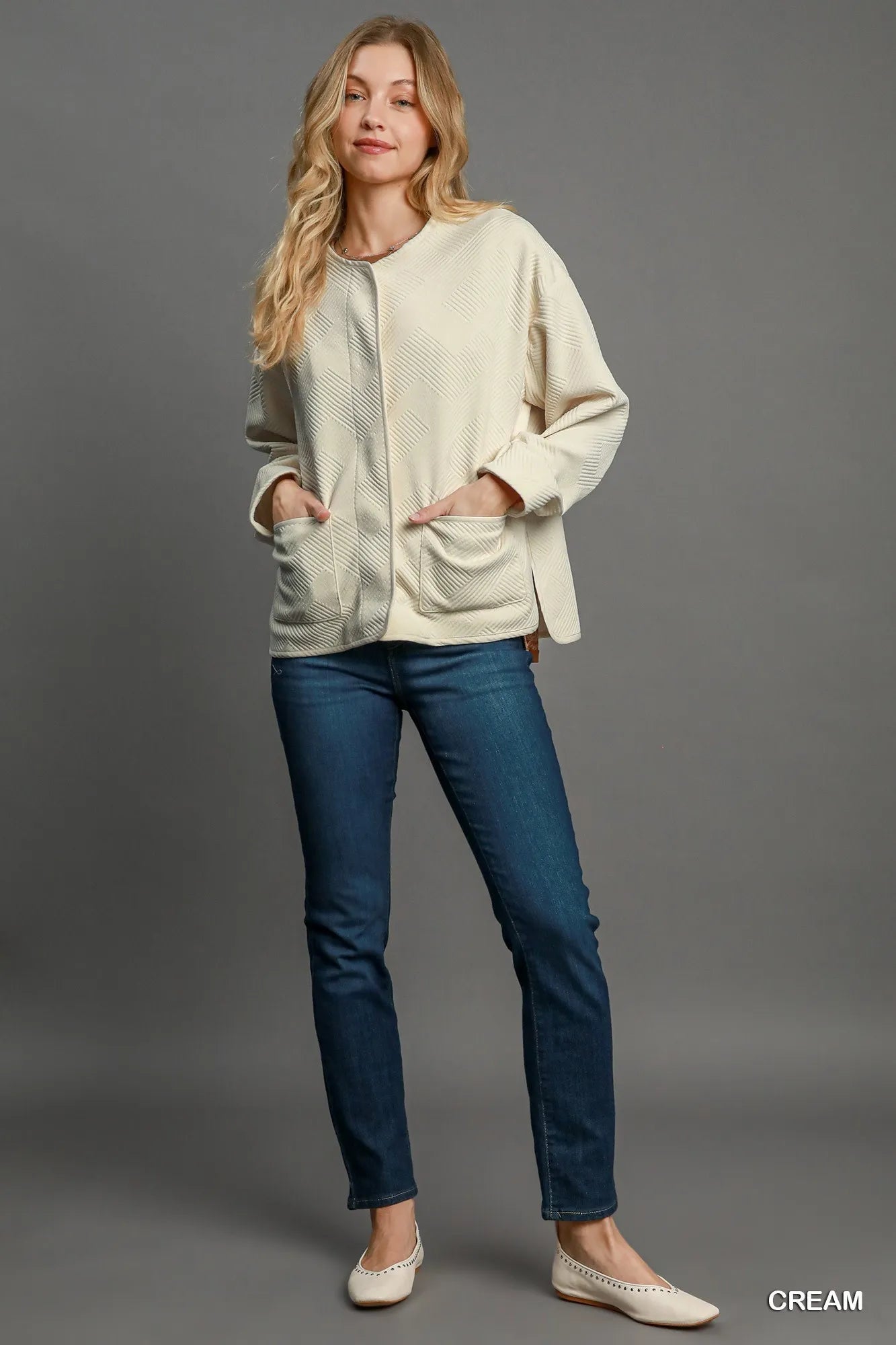 Umgee Textured Jacquard Jacket - PBNJ FASHIONS