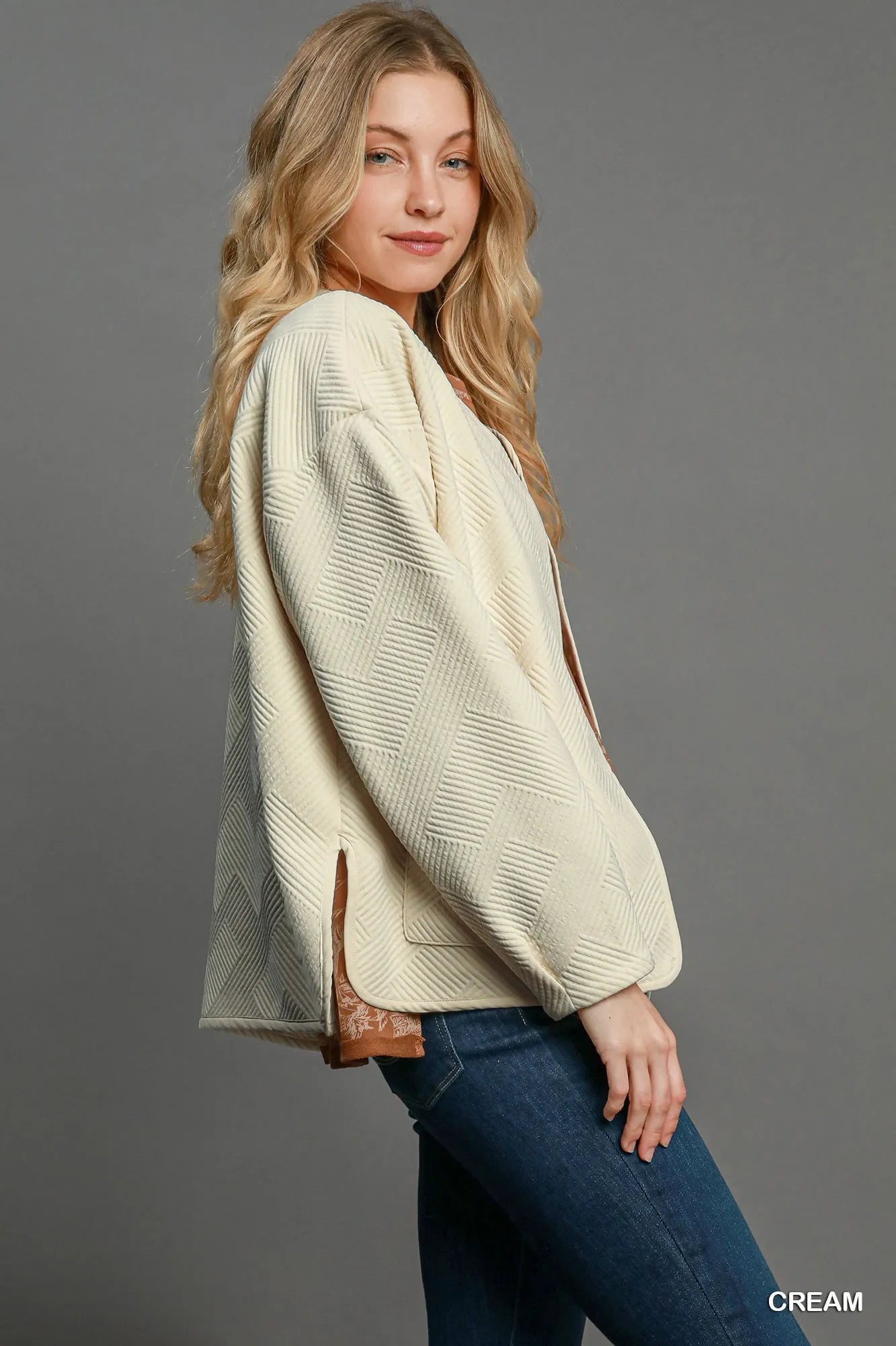 Umgee Textured Jacquard Jacket - PBNJ FASHIONS