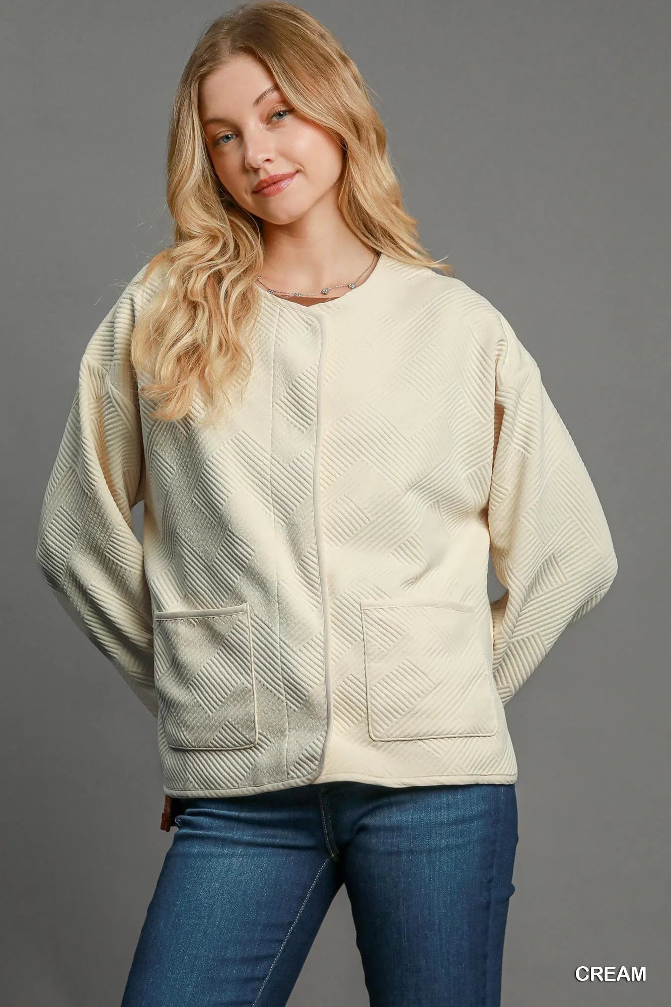 Umgee Textured Jacquard Jacket - PBNJ FASHIONS
