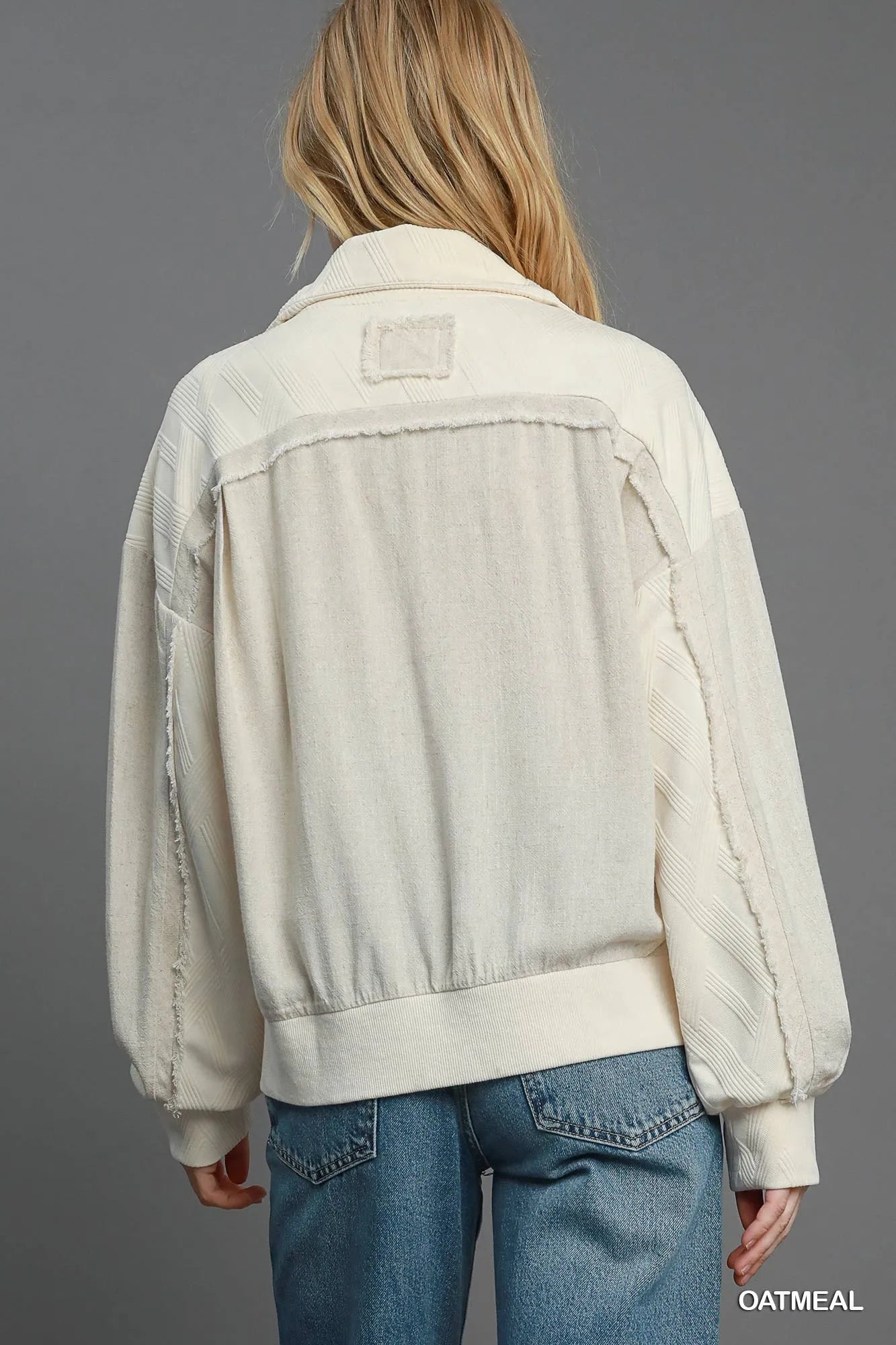 Umgee Two - Way Jacquard Zip - Up Jacket - PBNJ FASHIONS