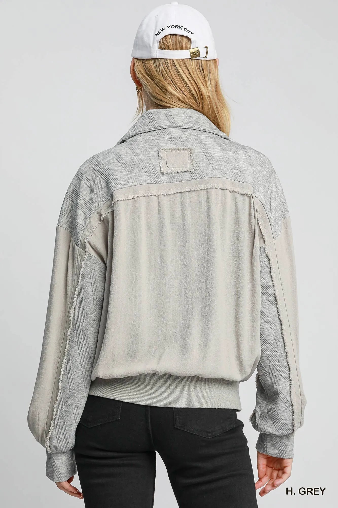 Umgee Two - Way Jacquard Zip - Up Jacket - PBNJ FASHIONS
